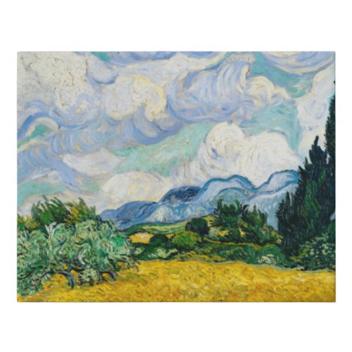 wheat field with cypresses 1889 by vincent van faux canvas print
