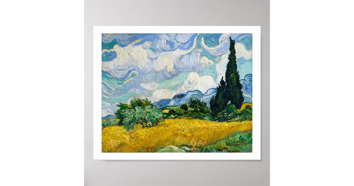 Wheat Field With Cypresses 18 Vincent Van Gogh Poster Zazzle Com Wheat Field With Cypresses 18 Vincent Van Gogh Poster Zazzle Com