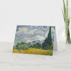 Wheat Field with Cypresses: Blank Card