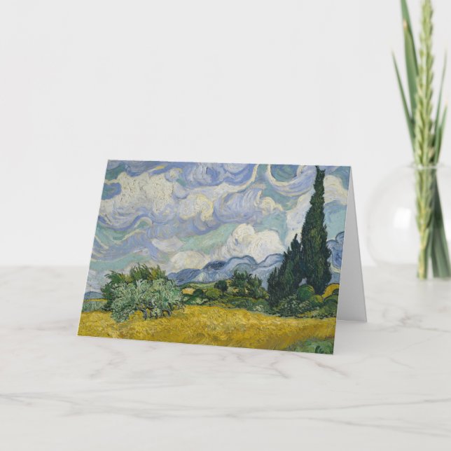 Wheat Field with Cypresses: Blank Card (Front)