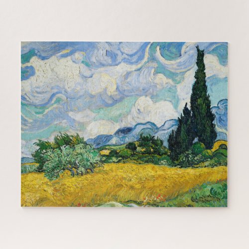 WHEAT FIELD WITH CYPRESSES BY VAN GOGH ON PUZZLE