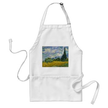 Wheat Field With Cypresses By Vincent Van Gogh Adult Apron by TheArts at Zazzle