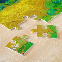 Wheat Field with Cypresses by Vincent Van Gogh art Jigsaw Puzzle