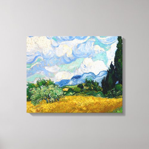 Wheat Field with Cypresses by Vincent Van Gogh Canvas Print