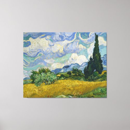 Wheat Field with Cypresses by Vincent van Gogh Canvas Print