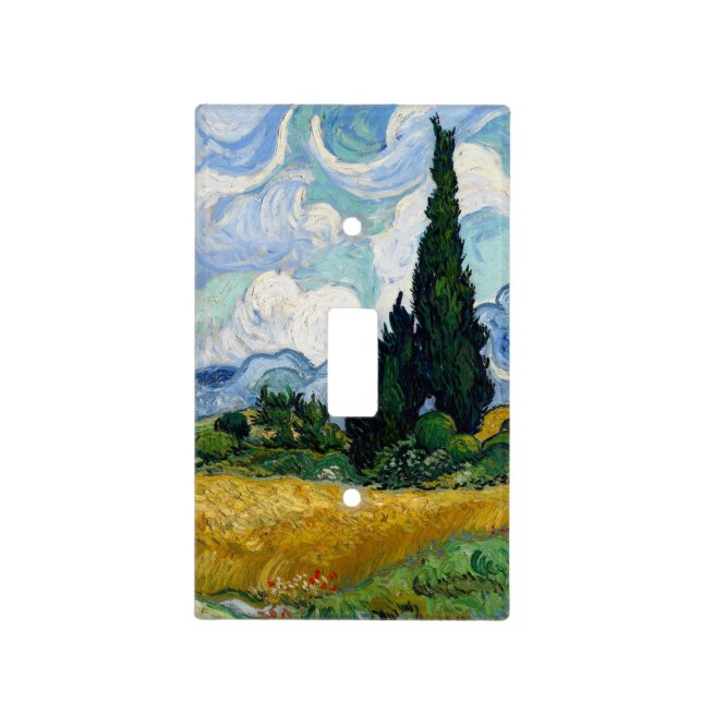 Wheat Field with Cypresses by Vincent Van Gogh Light Switch Cover (Front)