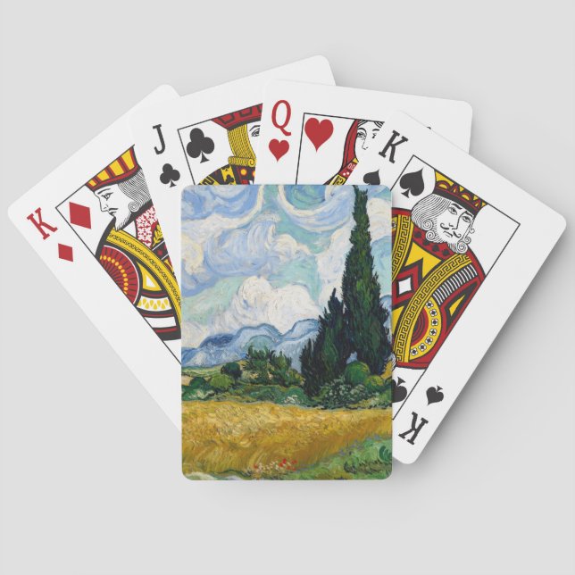 Wheat Field with Cypresses by Vincent Van Gogh Poker Cards (Back)