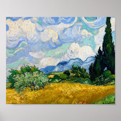 Wheat Field with Cypresses by Vincent Van Gogh Poster