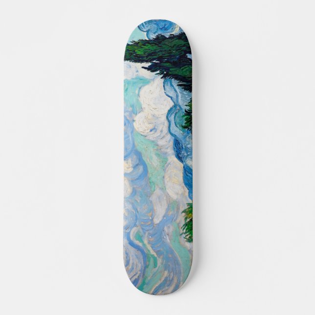 Wheat Field with Cypresses by Vincent van Gogh Skateboard Deck (Front)