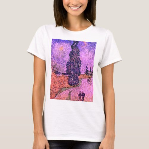 Wheat Field with Cypresses by Vincent Van Gogh T_Shirt