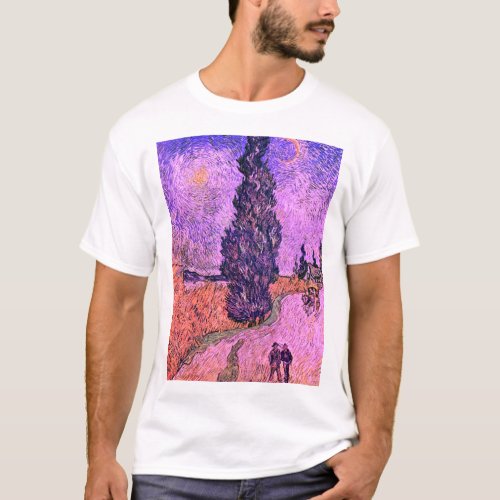 Wheat Field with Cypresses by Vincent Van Gogh T_Shirt