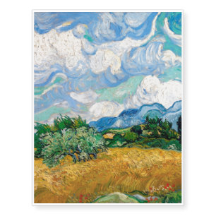 Wheat Field with Cypresses by Vincent van Gogh Temporary Tattoos