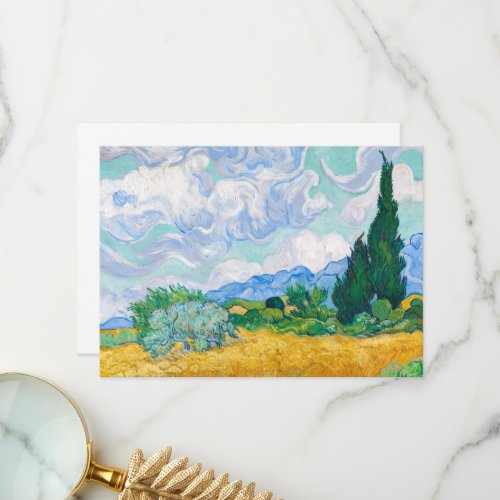Wheat Field with Cypresses by Vincent van Gogh Thank You Card