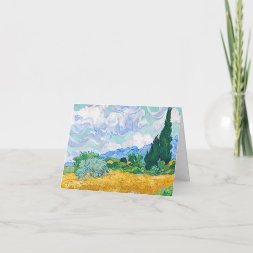 Wheat Field with Cypresses by Vincent van Gogh Thank You Card