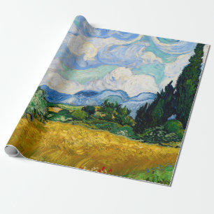 Wheat Field with Cypresses by Vincent Van Gogh Wrapping Paper