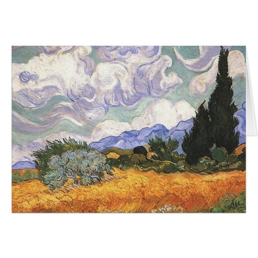 Wheat Field with Cypresses Cards (Front Horizontal)