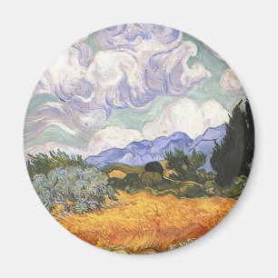 Wheat Field with Cypresses Magnet