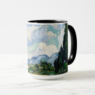 Wheat Field with Cypresses Mug
