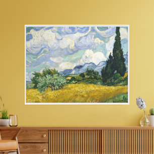 Wheat Field with Cypresses, Oil Painting, Van Gogh Canvas Print