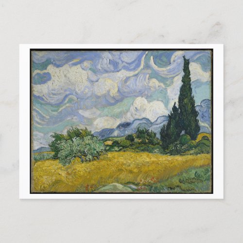Wheat Field with Cypresses Painting by Van Gogh Postcard