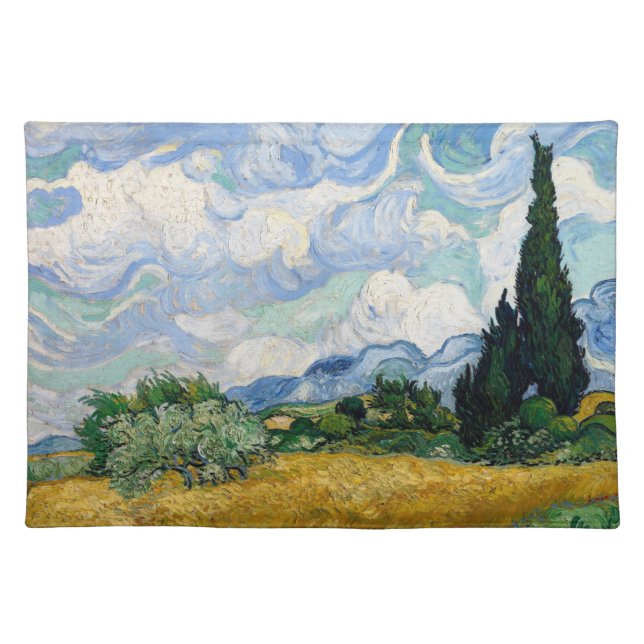 Wheat Field with Cypresses Placemat (Front)
