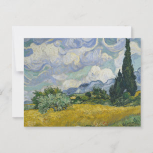 Wheat Field with Cypresses:  Postcard