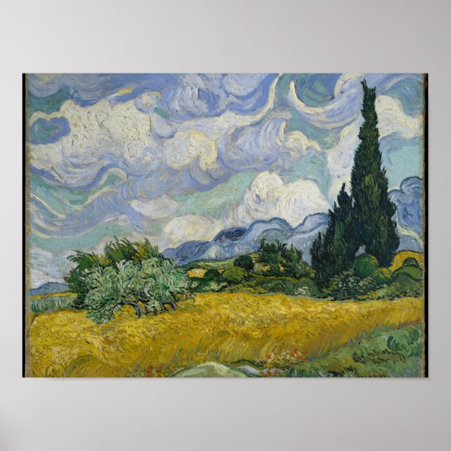 Wheat Field with Cypresses  Poster (Front)