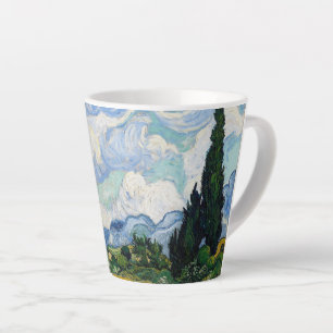 Wheat Field with Cypresses Small Latte Mug
