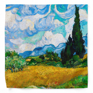 Wheat Field with Cypresses, Van Gogh Bandana