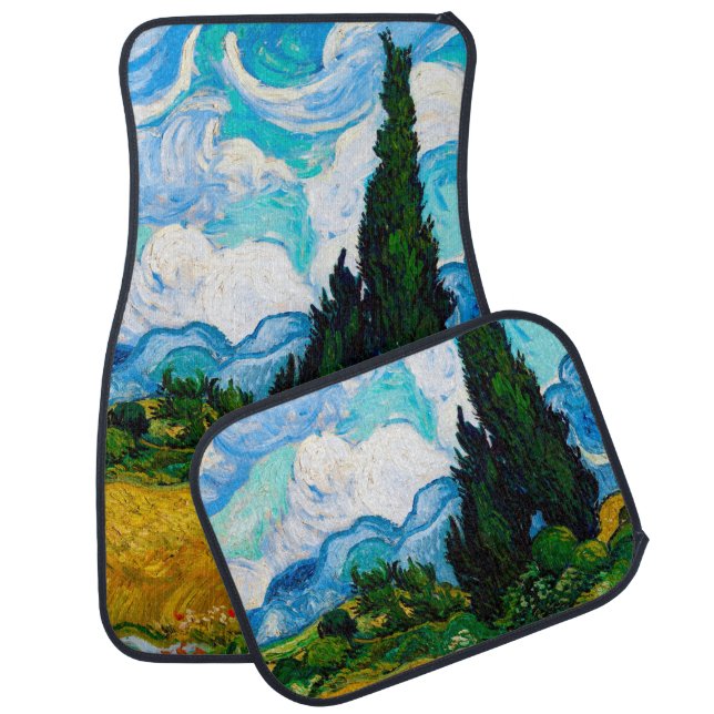 Wheat Field with Cypresses, Van Gogh Car Floor Mat (Set)