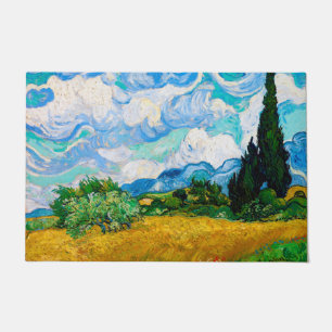 Wheat Field with Cypresses, Van Gogh Doormat
