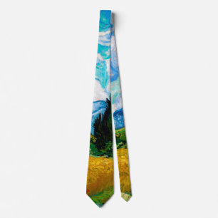Wheat Field with Cypresses, Van Gogh Neck Tie