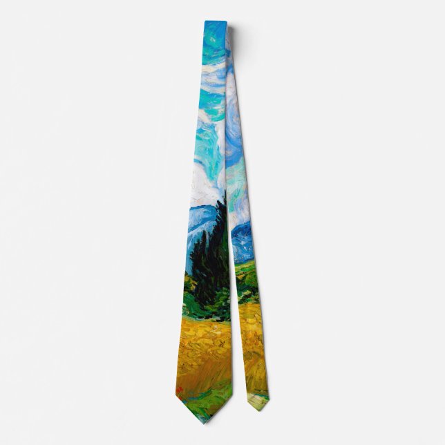 Wheat Field with Cypresses, Van Gogh Neck Tie (Front)