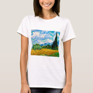 Wheat Field with Cypresses, Van Gogh T-Shirt