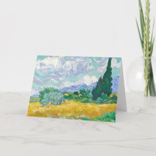 Wheat Field with Cypresses  Vincent Van Gogh Card