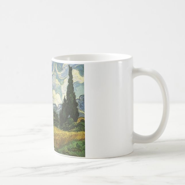 Wheat Field with Cypresses,Vincent Van Gogh Coffee Mug (Right)