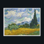 Wheat Field with Cypresses, Vincent van Gogh Postcard<br><div class="desc">Cypresses gained ground in Van Gogh’s work by late June 1889 when he resolved to devote one of his first series in Saint-Rémy to the towering trees. Distinctive for their rich impasto, his exuberant on-the-spot studies include the Met’s close-up vertical view of cypresses and this majestic horizontal composition. Van Gogh...</div>