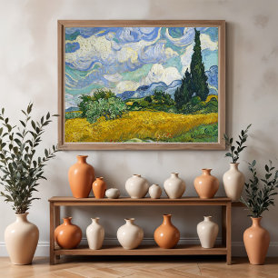 Wheat Field with Cypresses, Vincent van Gogh Poster