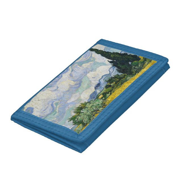 Wheat Field with Cypresses - Vincent Van Gogh Trifold Wallet (Bottom)