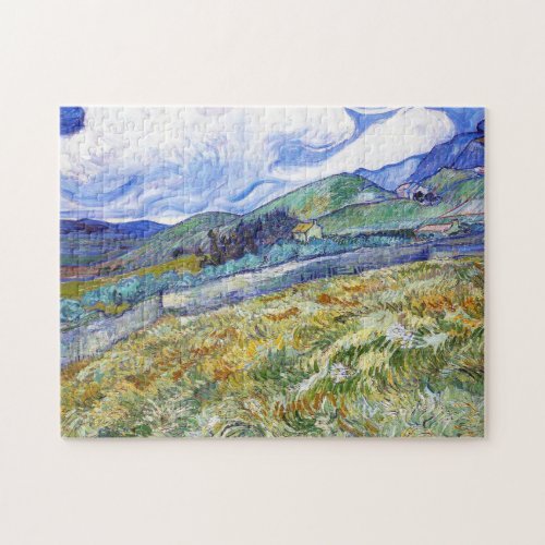 Wheat Field with Mountains in the Background Jigsaw Puzzle