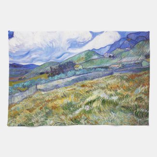 Wheat Field with Mountains in the Background Towel