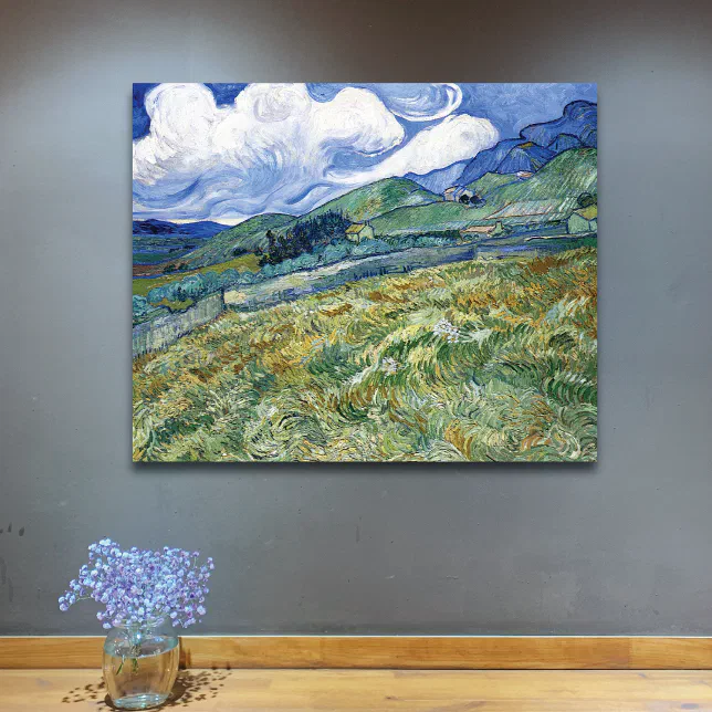 Wheat Field with Mountains Vincent van Gogh Canvas Print | Zazzle