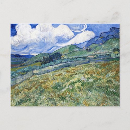 Wheat Field with Mountains Vincent van Gogh Postcard