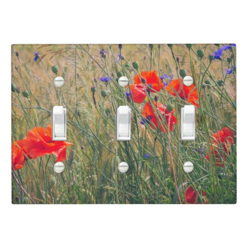 Wheat field with poppies and cornflowers  light switch cover