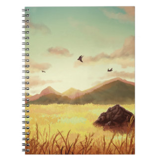Wheat fields at sunrise notebook