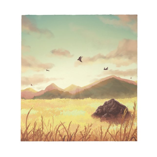 Wheat fields at sunrise notepad (Front)
