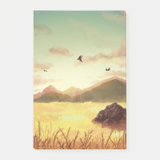 Wheat fields at sunrise post-it notes