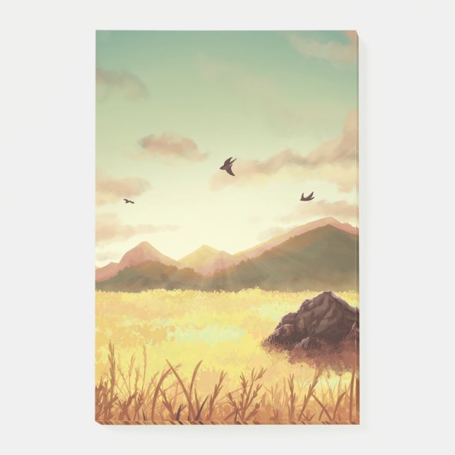 Wheat fields at sunrise post-it notes (Front)
