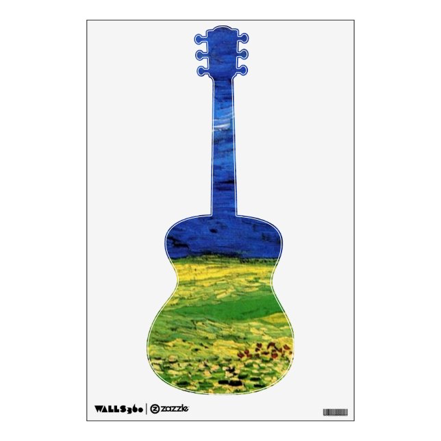 Wheat Fields Under Clouded Sky Van Gogh Wall Sticker (Front)