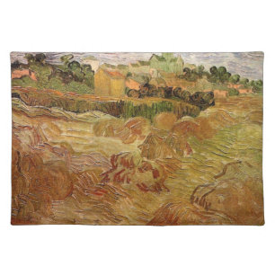 Wheat Fields with Auvers by Vincent van Gogh Cloth Placemat